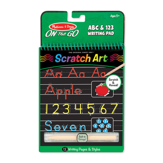 Melissa & Doug On the Go Scratch Art: ABC & 123 Writing Pad With Stylus